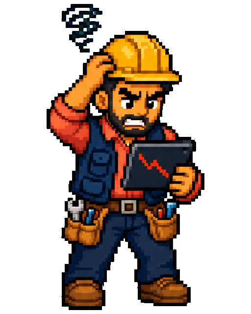 Local SEO for Contractors character reacting to lost visibility