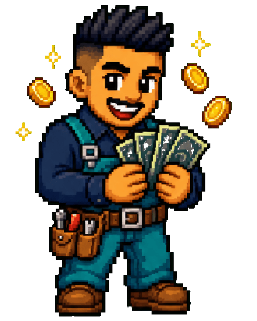 Local SEO for Plumbers character celebrating business growth